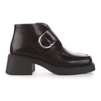 Vagabond Black Leather Monk Strap Shoes - female - Vagabond Shoemakers - Heeled Boots - Black - 5 UK - Shoes