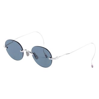 Thom Browne Titanium Rimless Ronde Zonnebril - unisex - Accessoires - Blauw - Maat: 47 MM