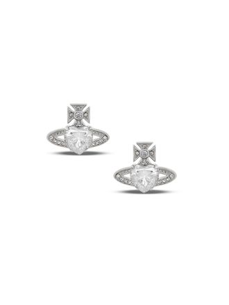 Vivienne Westwood Ariella Heart Crystal Platinum Earrings
