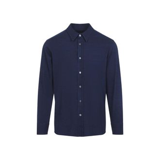 Tom Ford Navy Blue Classic Collar Shirt