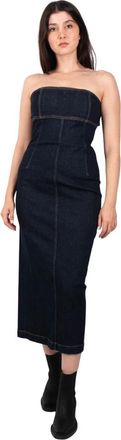 Max Mara Blauwe Donkere Schone Jurk - Dames - Casual kleedjes - Blauw - 2XS - Kleedjes
