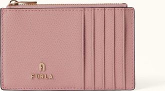 Furla Camelia Card Case M Cloudy Pink Pink Textured Leather Woman