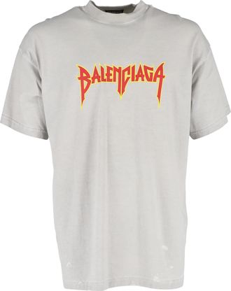 Balenciaga Pre-owned Mens Metal Vintage Oversized T-Shirt in Grey Cotton - Size Large