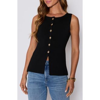 VICI Collection Paris Button-Up Sweater Vest in Black at Nordstrom, Size X-Small
