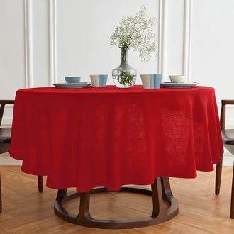 Solino Home Linen Round Tablecloth - Sonoma in Red at Nordstrom, Size Medium