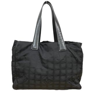 Chanel Black Canvas Leather Tote Bag (Pre-Owned)