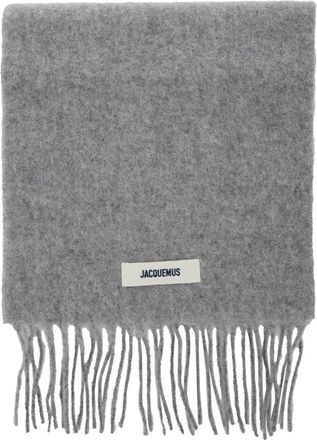 Jacquemus Carro Scarf - Heren - Wintersjaals - Grijs - ONE Size - Wol - Accessoires