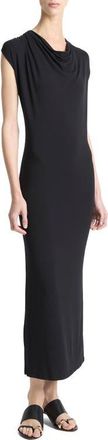 Vince Cowl Neck Cap Sleeve Maxi Dress in Black at Nordstrom, Size Medium