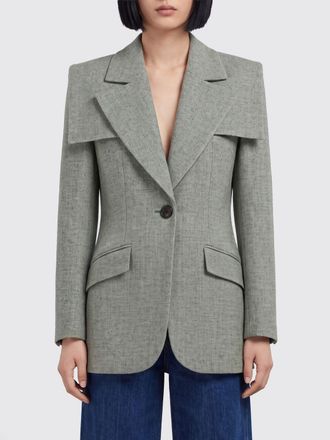 Chlo&eacute; Blazer monopetto corto in lana vergine con rever a lancia