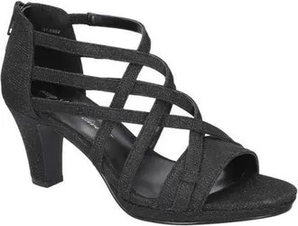 Easy Street Amaze Caged Heeled Sandal - Multiple Widths Available in Black Glitter at Nordstrom, Size 9.5