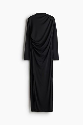 H&M Drapiertes Maxikleid - Schwarz