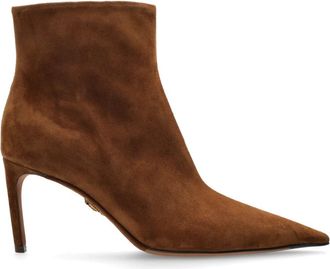 Dolce & Gabbana Gehakte enkellaarzen - Dames - Laarzen met Hak - Bruin - 39 EU - Leer - Schoenen