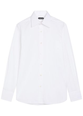 Tom Ford Cotton-poplin Shirt - White - 40 (C15.75 / M)
