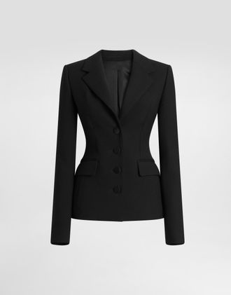Dolce & Gabbana Double Wool Cr&ecirc;pe Jacket - Woman Blazers Black 38