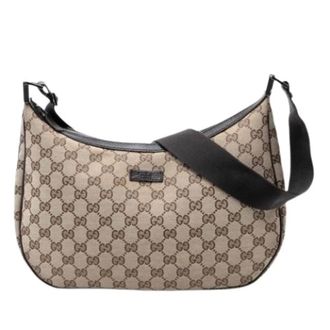 Gucci Pre-owned Shoulder Bags, female, Beige, Size: ONE SIZE Pre-owned Canvas Crossbody Bag
