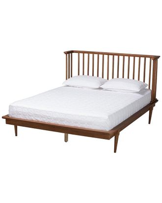 Baxton Studio Flint Mid-Century Modern Platform Bed