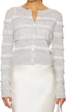 LoveShackFancy Claralise Button Front Cardigan In Grey