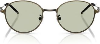 Diesel 52mm Round Sunglasses in Brushed Grey Green /Green at Nordstrom