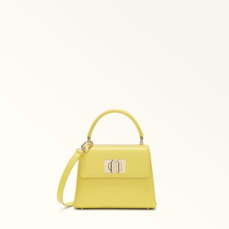 Furla 1927 Top Handle Mini Mudec Yellow Yellow Textured Leather Woman