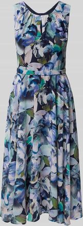 Vera Mont Cocktailkleid mit Rundhalsausschnitt in Blau, Gr&ouml;&szlig;e 36