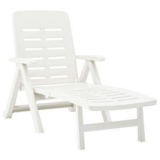 Berkfield Home Folding Sun Lounger Plastic White