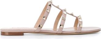 Valentino Garavani Sliders, female, Beige, Size: 8 1/2 US Rockstud Caged Slider