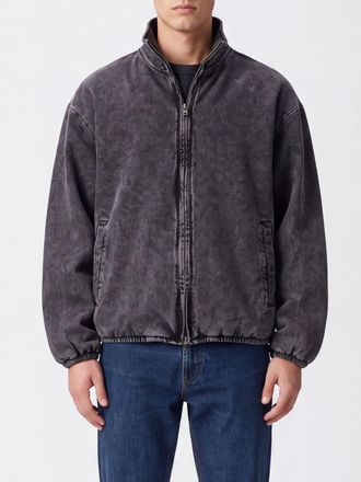 Diesel Bomber in denim di cotone relaxed fit con collo alto e spalle cadute