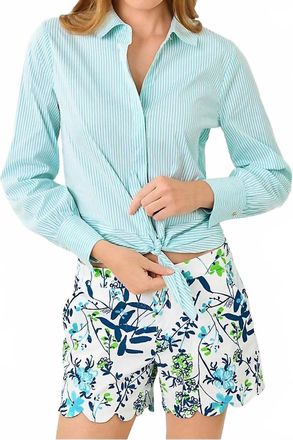 Lilly Pulitzer The Tie Lilly Shirt In Capri Blue Shadow Shirting Stripe