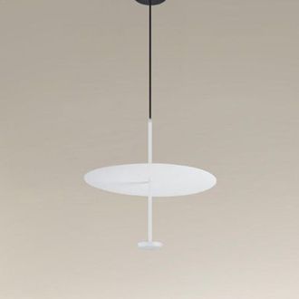 Trade Shop Trade Shop Traesio - Trade Shop - Lampadario A Sospensione Luce 6500k Led 18w Disco Paralume Piatto Bianco Rotondo 33160