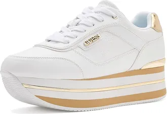 Guess Hansin Womens Shoes White/Gold : 9.5 M, Synthetic