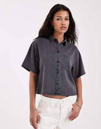 Jack & Jones Camicia squadrata nero slavato-Grigio