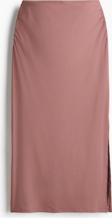 H&M Drapierter Midijupe - Dunkles Mattrosa