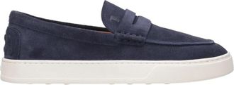 Tod's Navy Blauw Su&egrave;de Sneakers - Heren - Loafers - Blauw - 45 EU - Su&egrave;de - Schoenen
