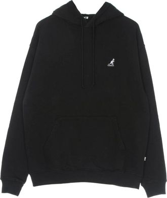 Kangol Zwarte hoodie met trekkoord capuchon - Heren - Hoodies - Zwart - S - Katoen - Hoodies & sweatvesten