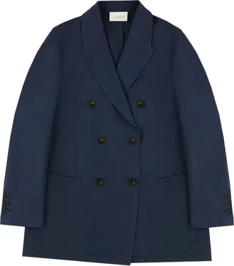 Montedoro Red double-breasted blazer - women - Cotton/Linen/Flax/Cotton - 44 - Blue