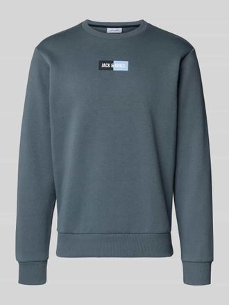 Jack & Jones Jack & Jones Regular Fit Sweatshirt mit Logo-Print Modell Pan in Blau, Größe L