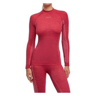 Falke Long Sleeve T-Shirts, female, Red, M, Wool Tech Knitwear