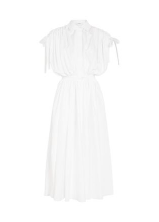 Givenchy Ruched Cotton-poplin Midi Shirt Dress - White - 34 (UK6 / XS)