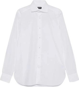Ermenegildo Zegna Trofeo Milano Lange Mouwen Overhemd - Heren - Zakelijke Overhemden - Wit - 2XL - Katoen - Overhemden