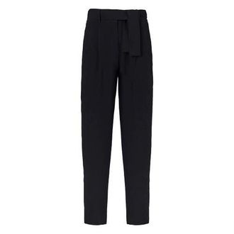 Anne Fontaine Women s Pant Lester Black Cotblack Cotton Cropped Pants With Tailored Fit And Zippered