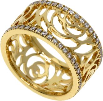 Chanel Camellia Yellow Band Ring (Pre-Owned)