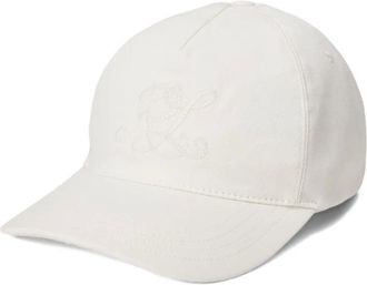 Ralph Lauren Purple Label Twill honkbalpet met monogram - Wit