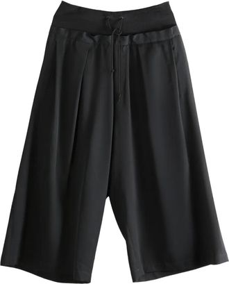 Yohji Yamamoto Plooibroek met trekkoordsluiting - Zwart