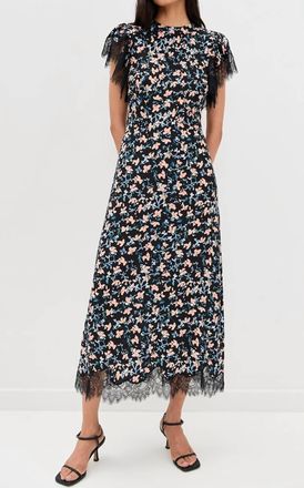 Ulla Johnson Renee Cape Sleeve Dress In Nocturne