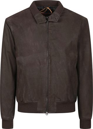 STEWART Jeff Destroy Brown Smooth Leather Bomber Jacket