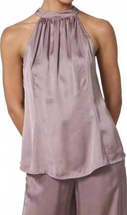 Lusana Piper Halter Top In Stone