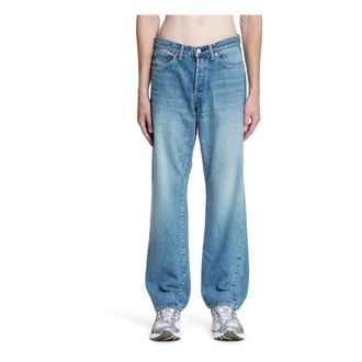 Human Made Indigo Denim Trousers with Belt Holes