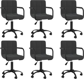 vidaXL Vidaxl - Sillas De Comedor Giratorias 6 Unidades Terciopelo Negro