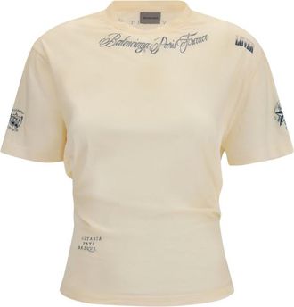 Balenciaga Off White Graphic Crew Neck T-Shirt