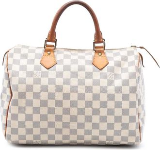 Louis Vuitton Pre-owned Handbags, female, White, Size: ONE SIZE Pre-owned Leather Trimmed Satchel